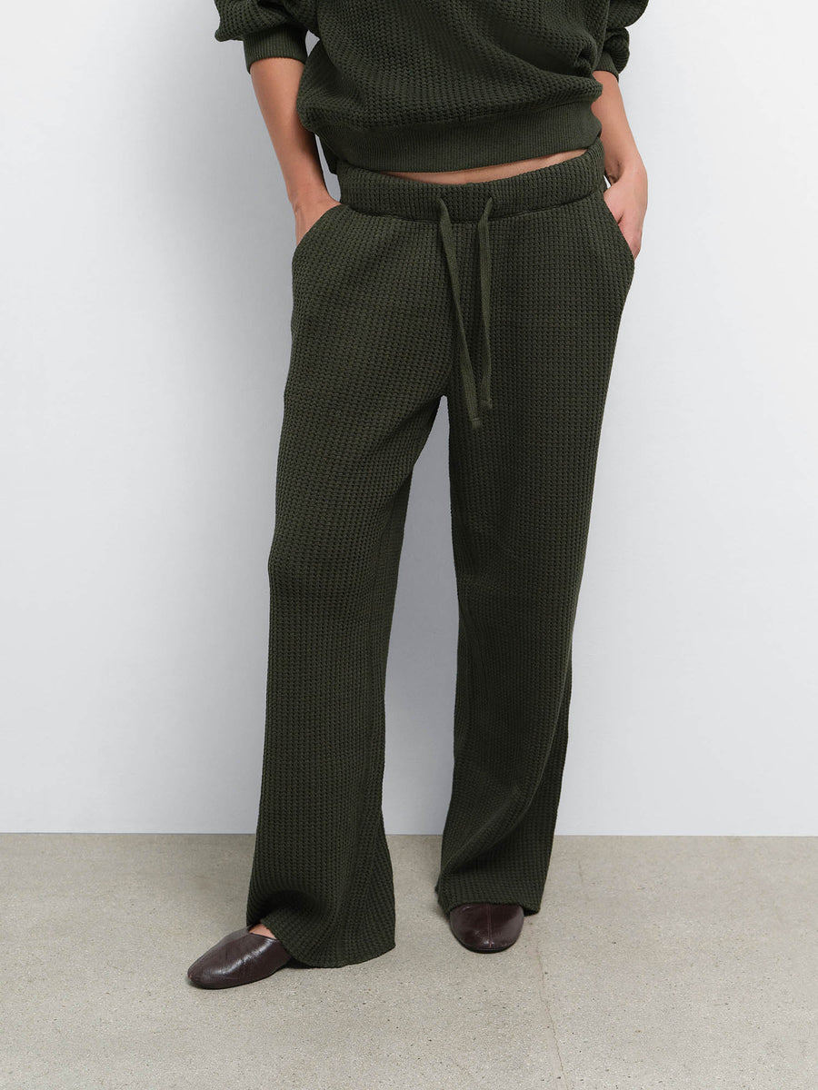 Organic Waffle Straight Leg Sweatpant
