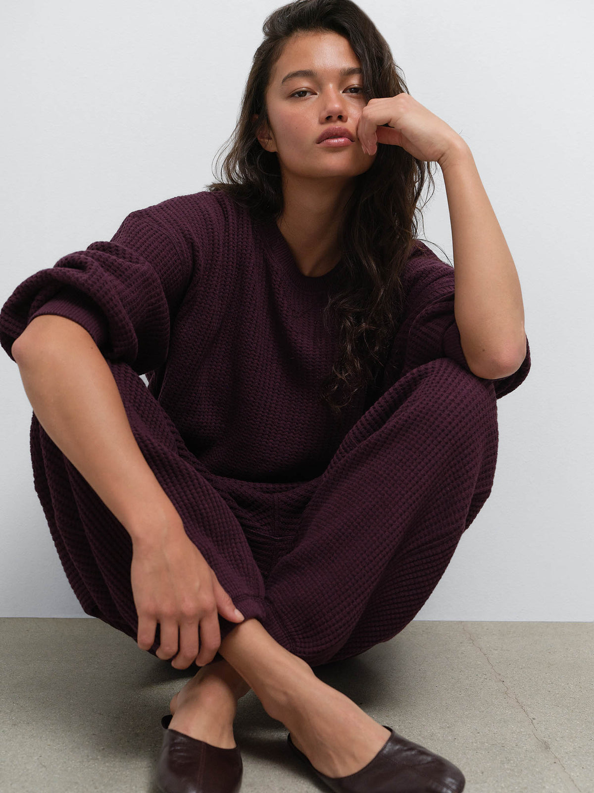 Organic Waffle Crewneck Sweatshirt