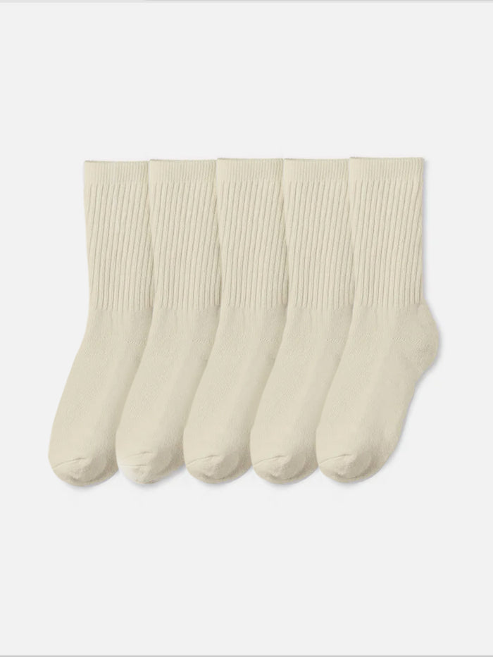 Organic Cotton Sock 5 Pack-Intimates-MATE the Label-NATURAL-S/M-MATE the Label