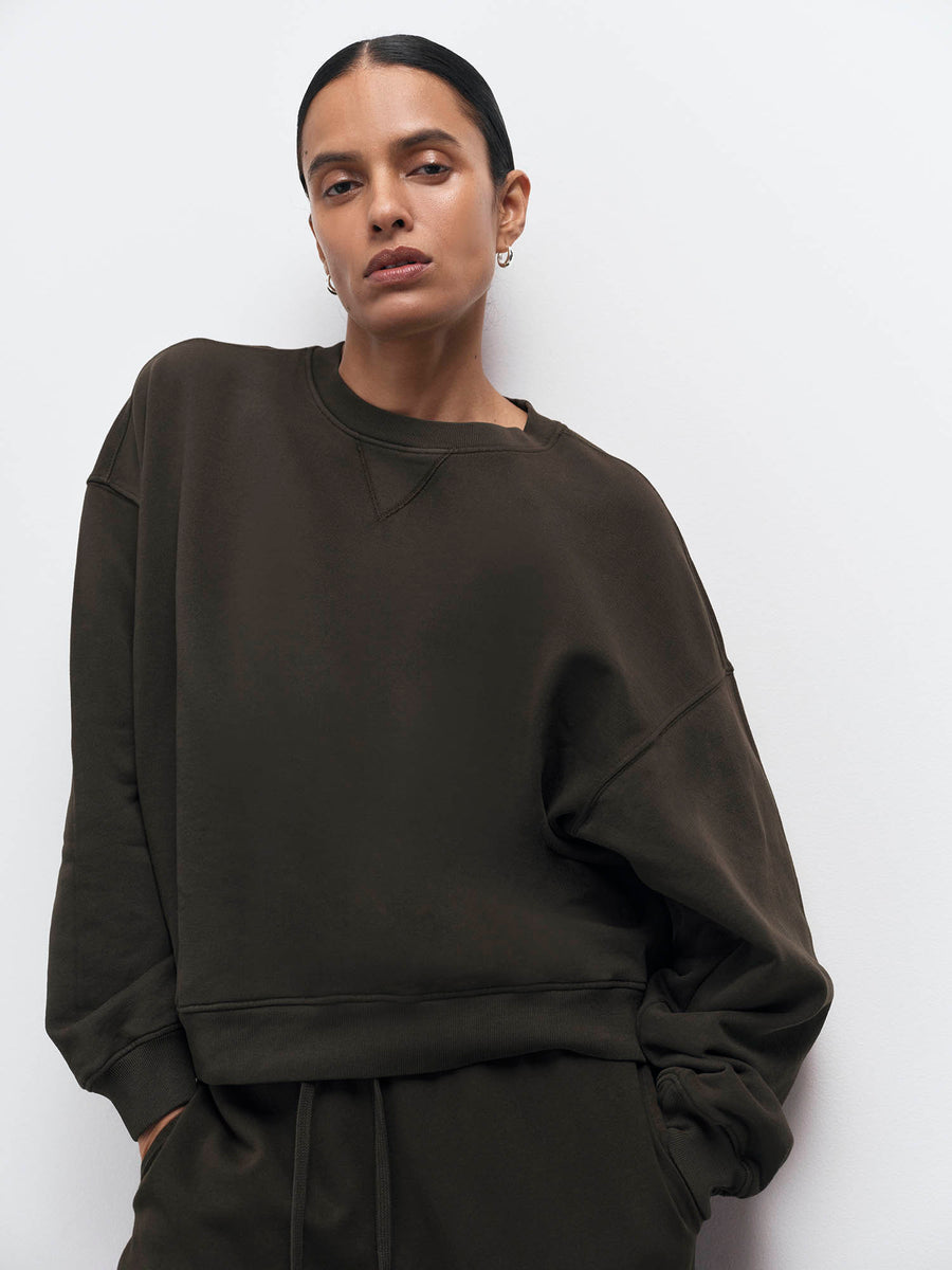Organic Fleece Relaxed Crewneck Sweatshirt