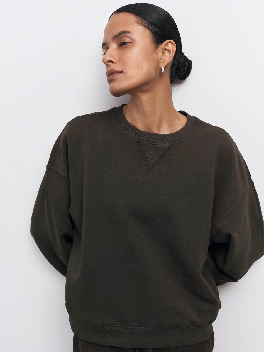 Organic Fleece Relaxed Crewneck Sweatshirt