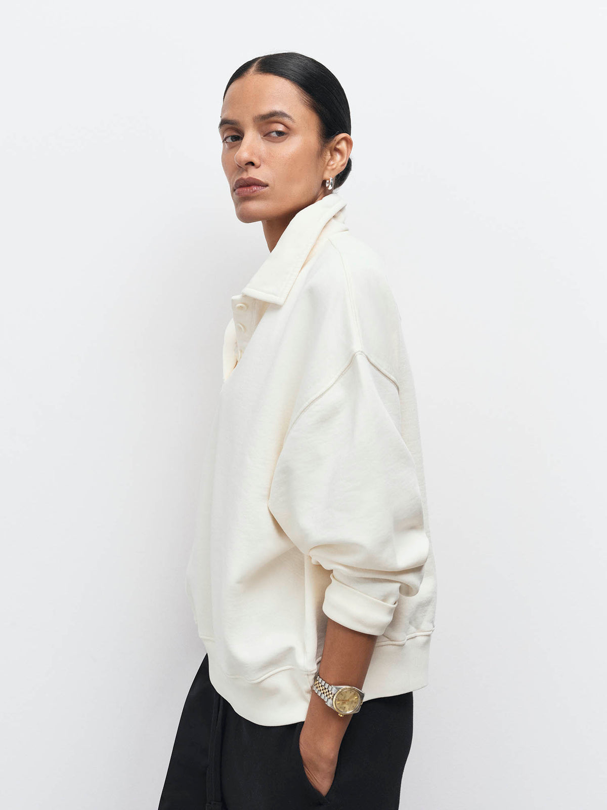 Organic Fleece Oversized Polo