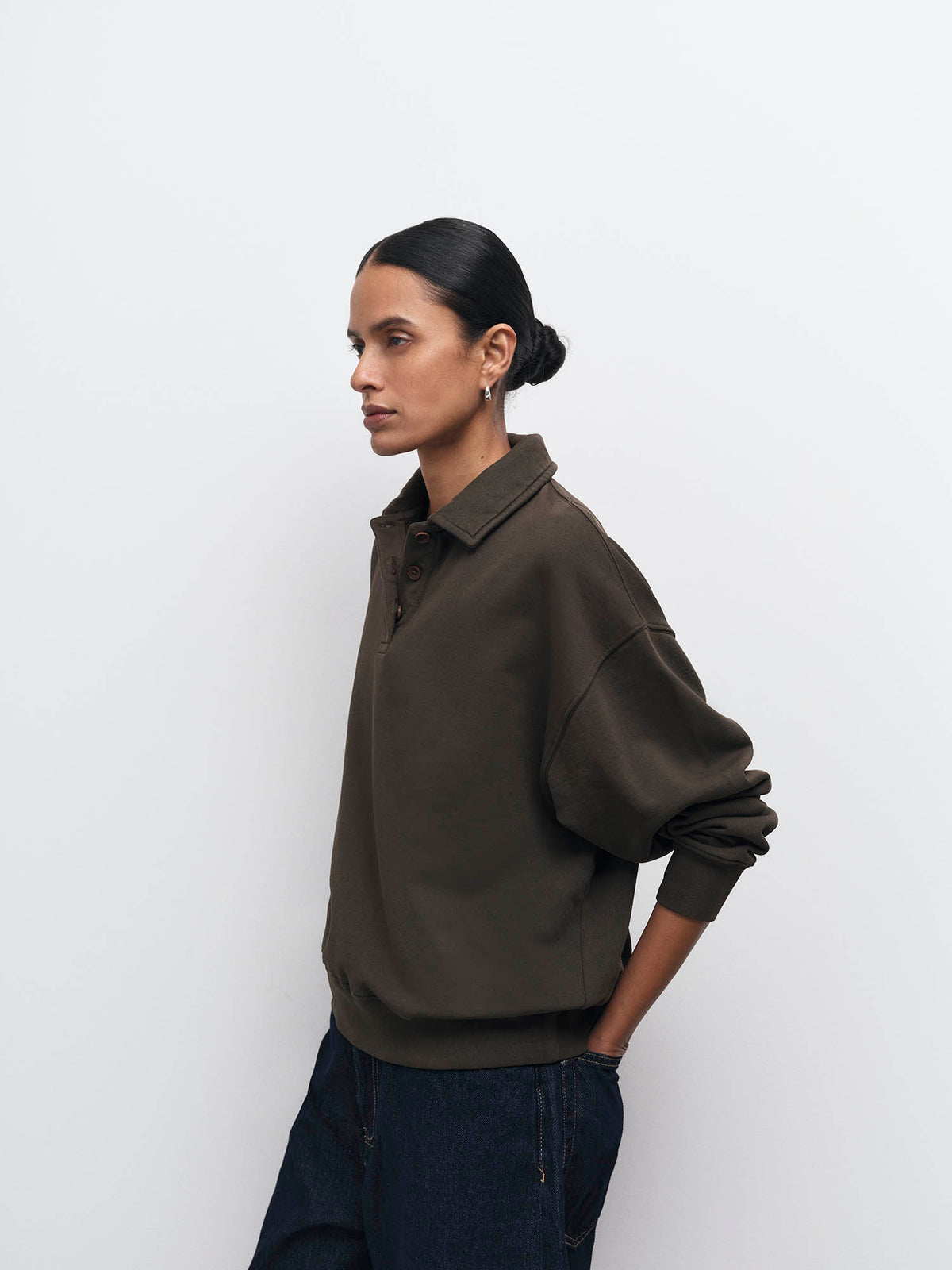 Organic Fleece Oversized Polo