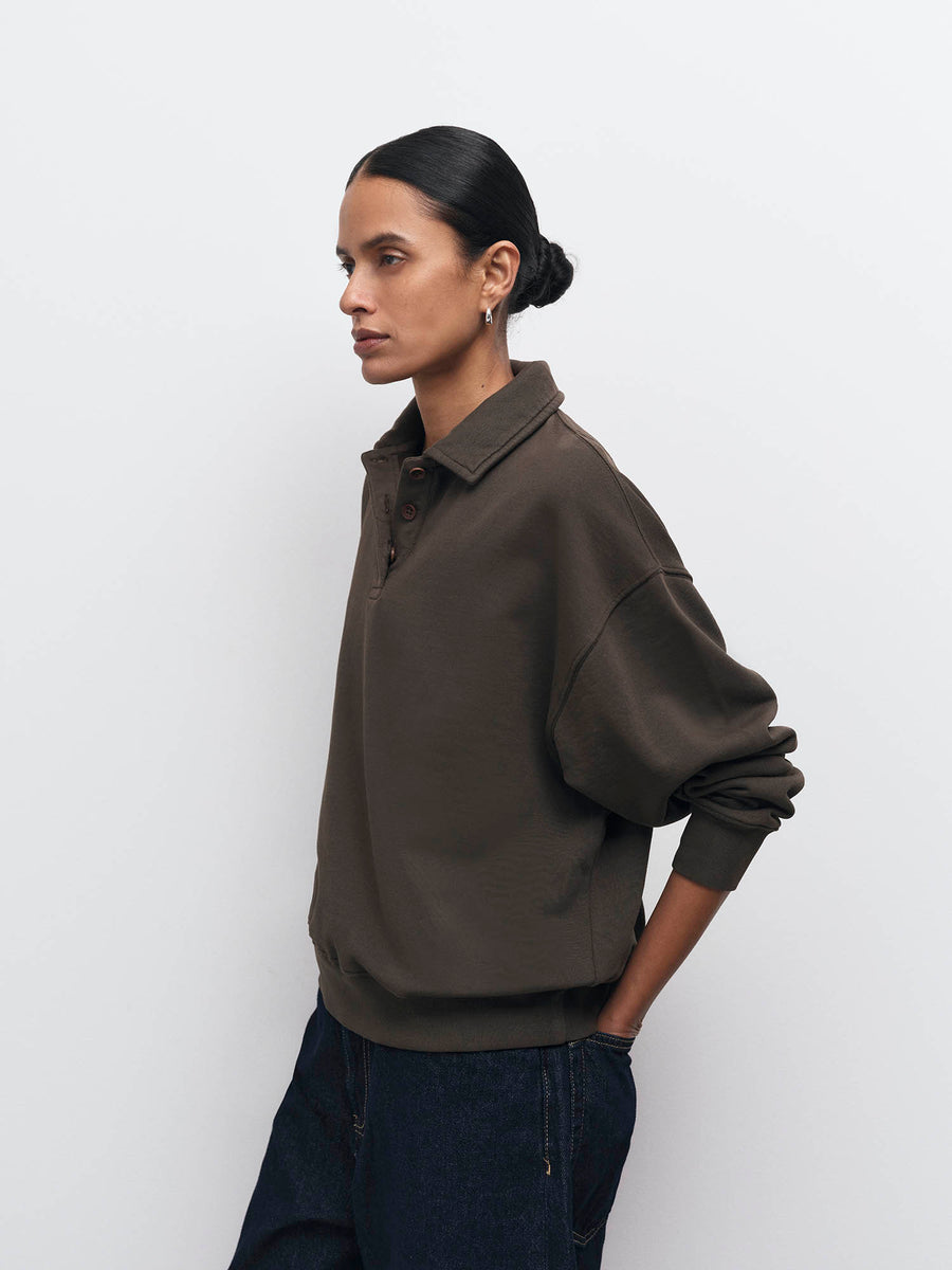Organic Fleece Oversized Polo