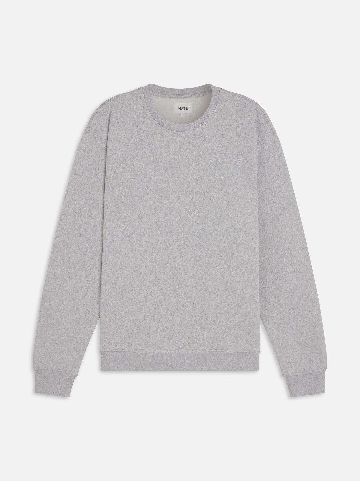Men's Organic Fleece Crew Neck Sweatshirt-Sweatshirts-MATE the Label-HEATHER GREY-S-MATE the Label