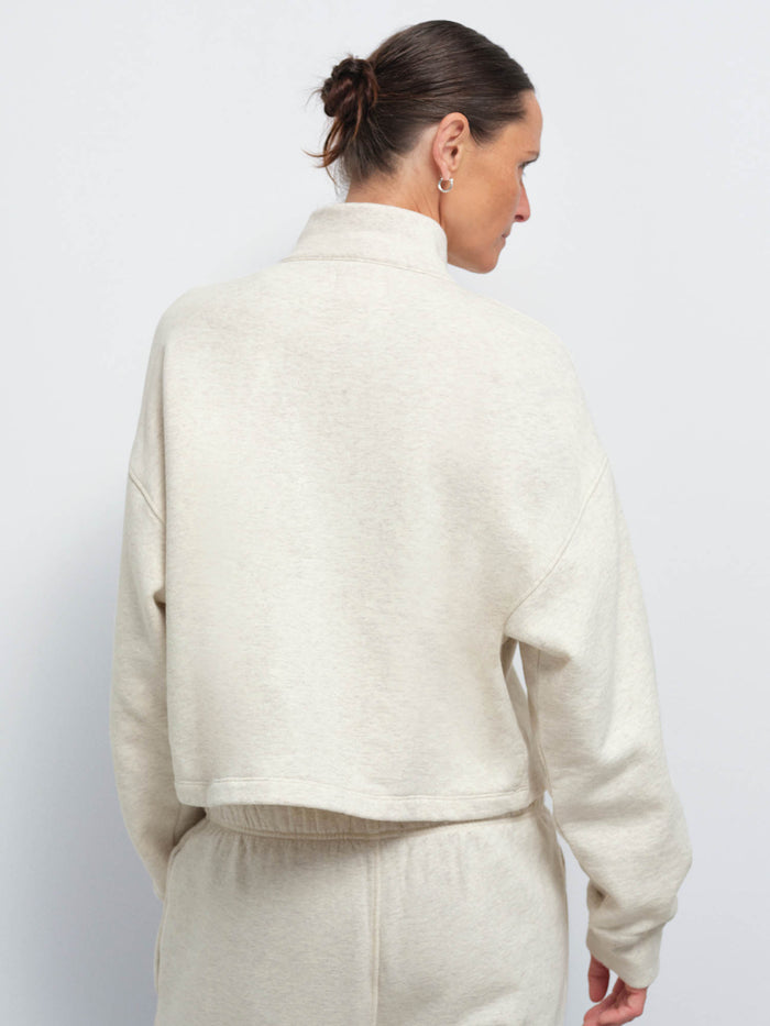 Organic Fleece Cropped Half-Zip Sweatshirt