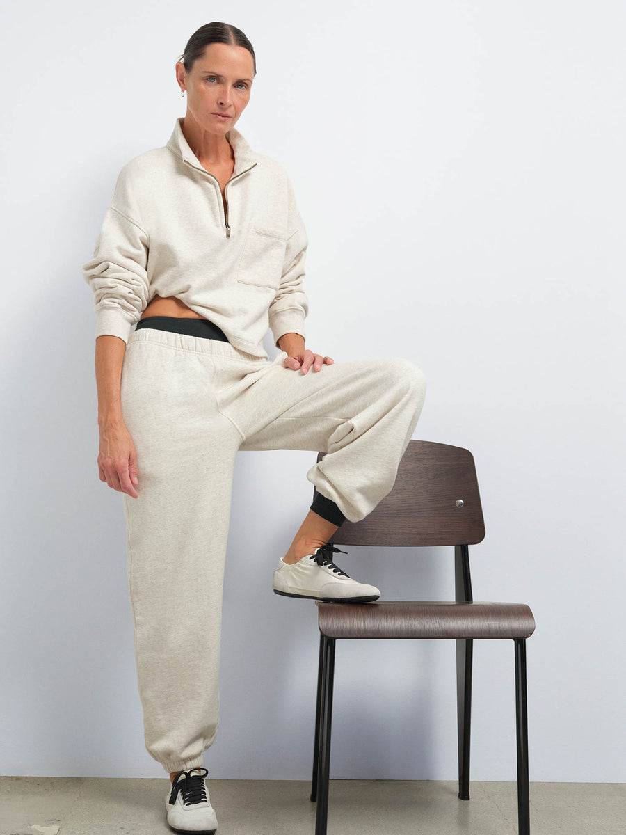 Organic Fleece Cropped Half-Zip Sweatshirt