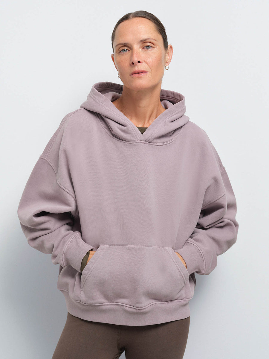 Organic Fleece Pocket Hoodie in Wisteria — product photo