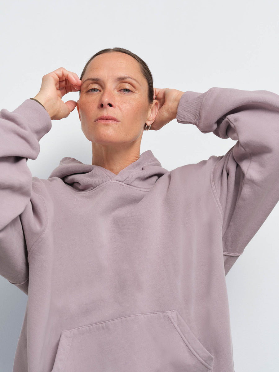 Organic Fleece Pocket Hoodie in Wisteria — product photo