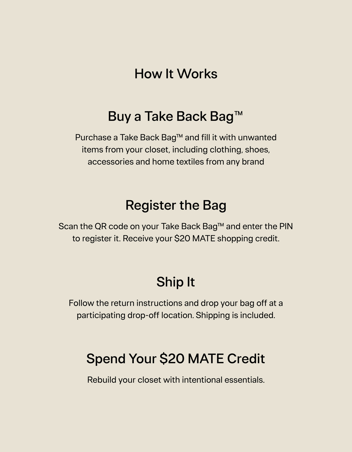 Take Back Bag