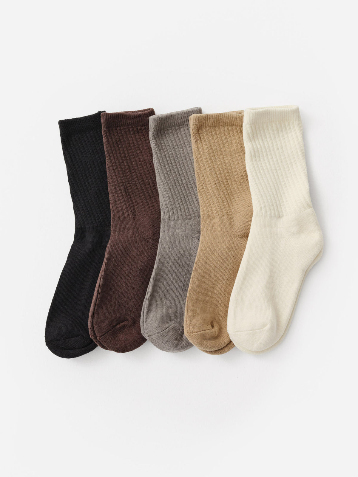 Organic Cotton Sock 5 Pack-Intimates-MATE the Label-BONE,FOREST,MAPLE,JET BLACK,BIRCH-S/M-MATE the Label